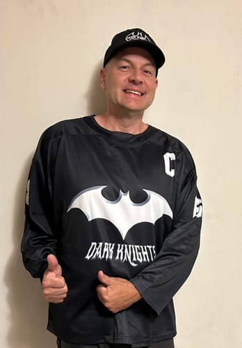 Customer photo review of Custom Black White Black-Gray Classic Style Hockey Jersey
