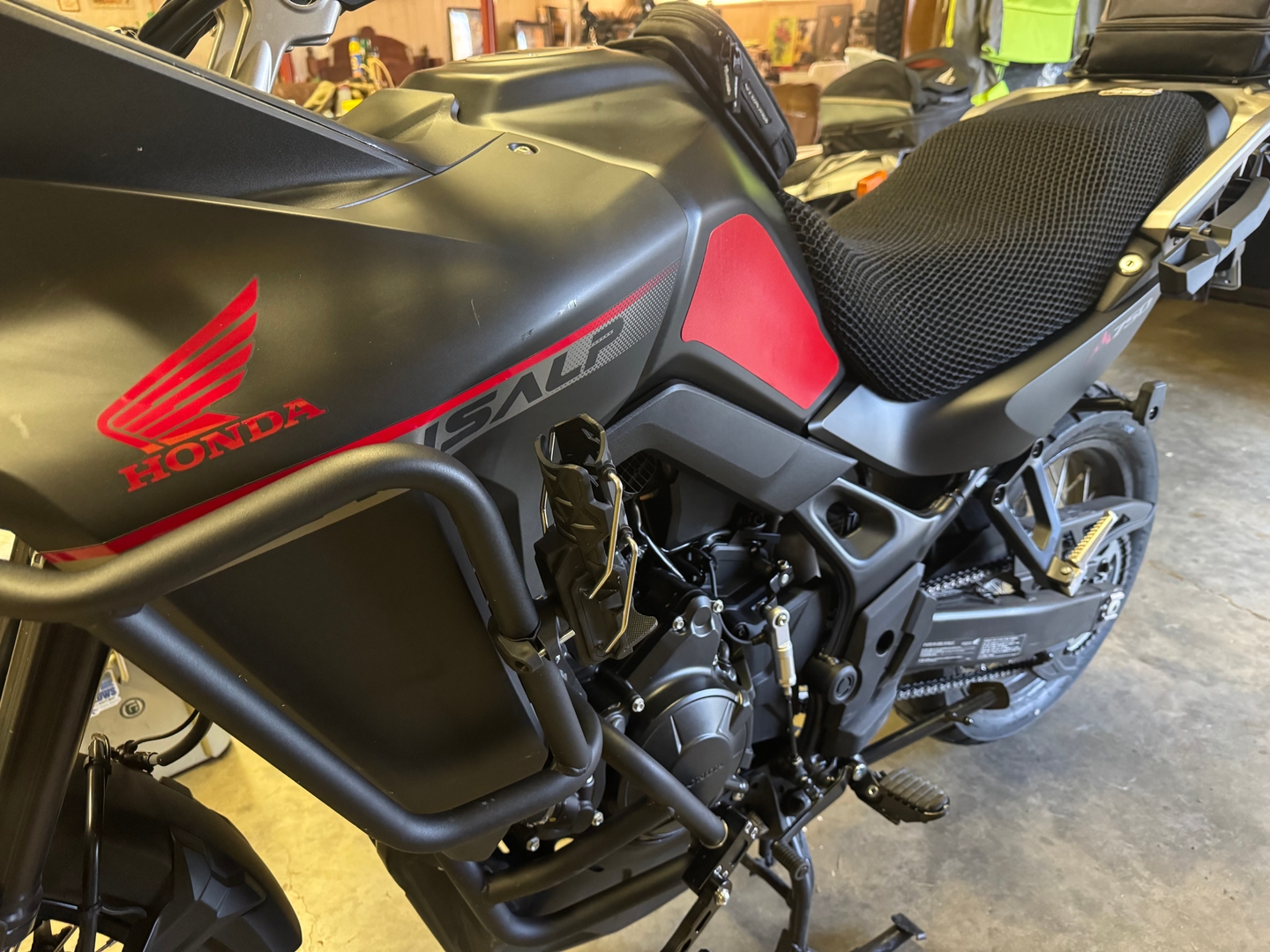 Wind Rider mesh seat cover on a Honda Transalp XL 750