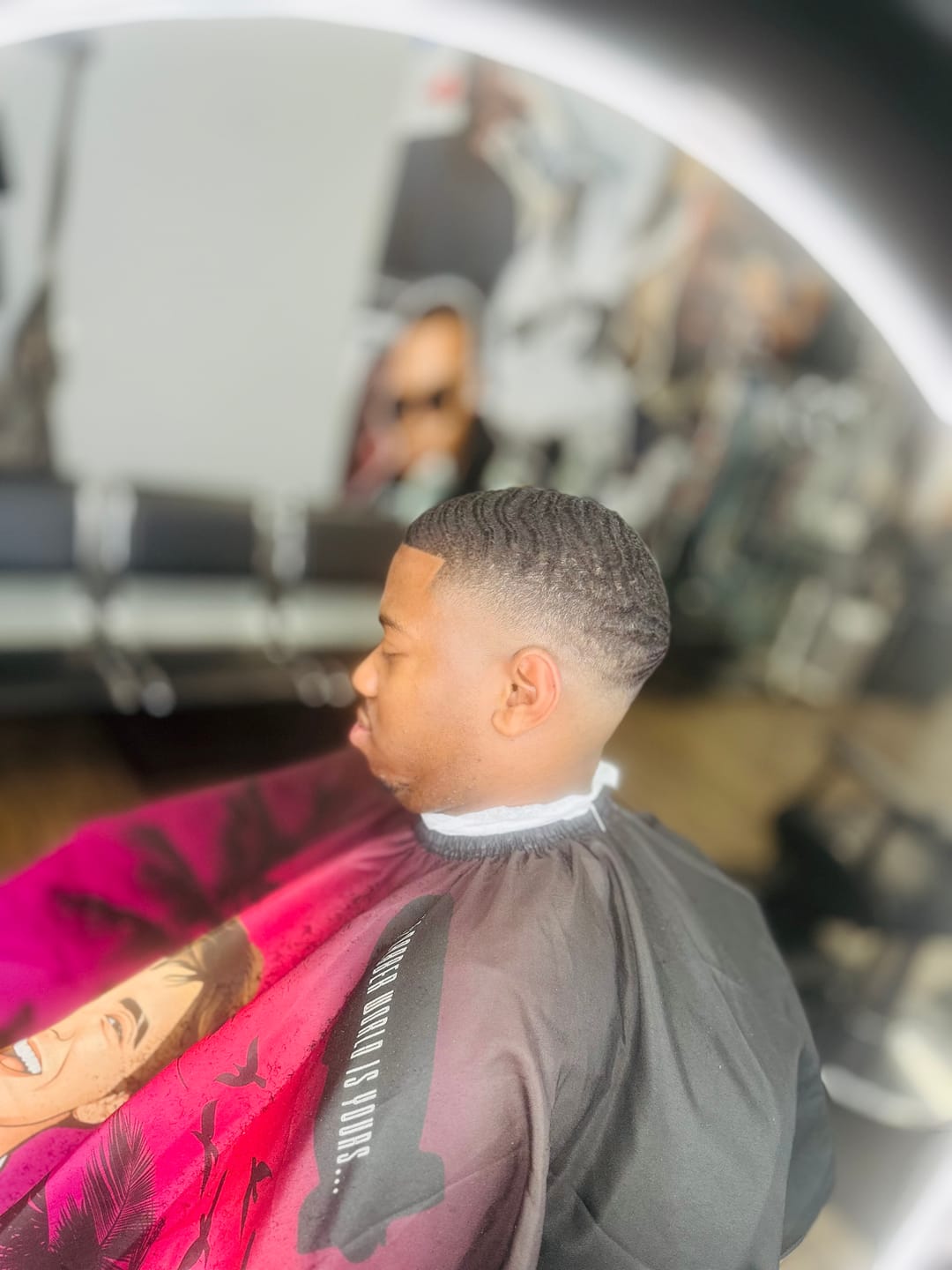 Customer photo review of Scarface Barber Cape-Elastic