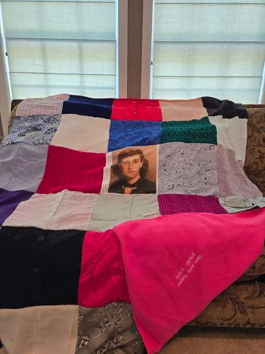 Customer photo review of Classic T-Shirt Blanket