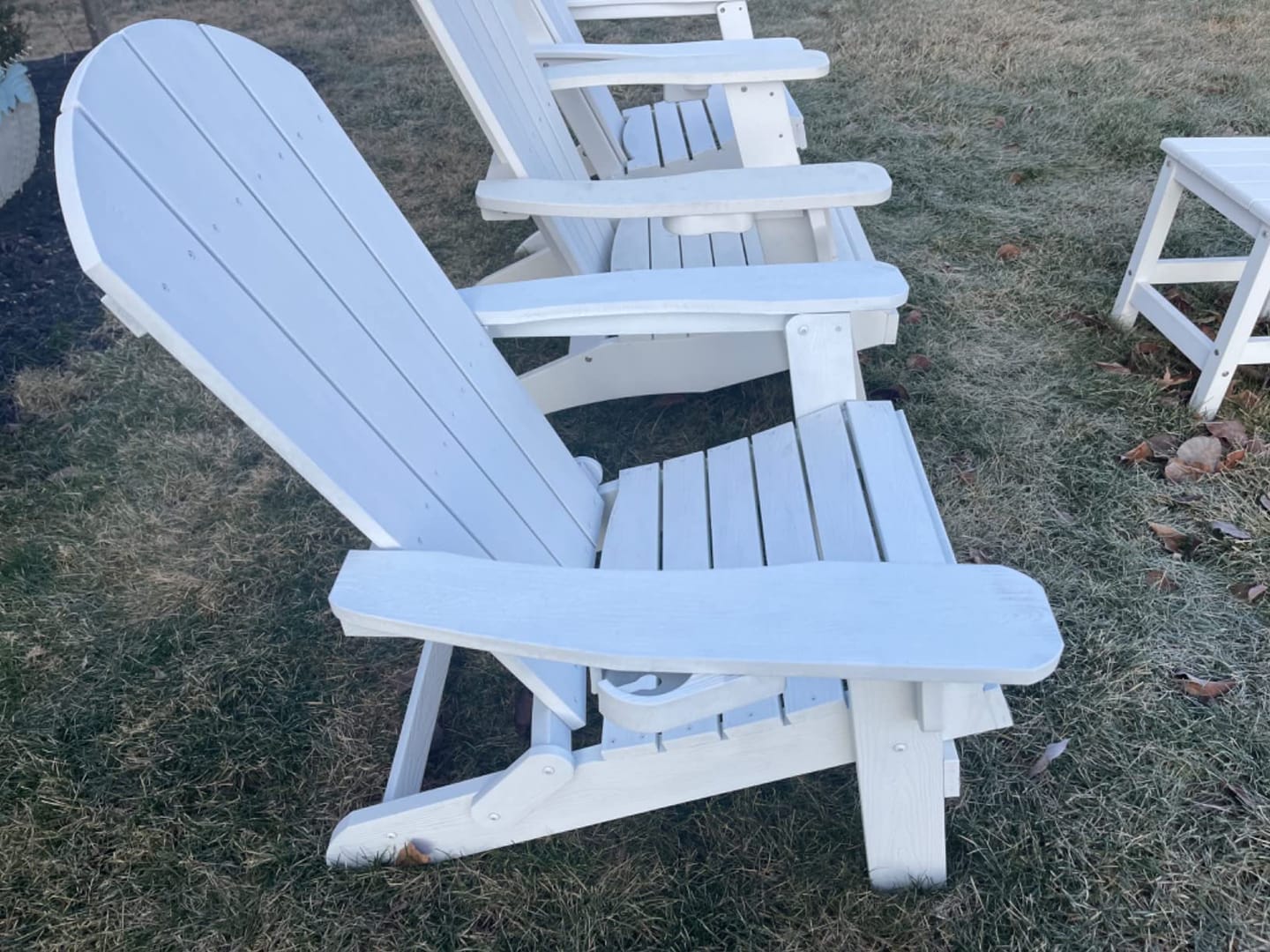 Customer photo review of Sleek Space Adirondack Folding Chair - White