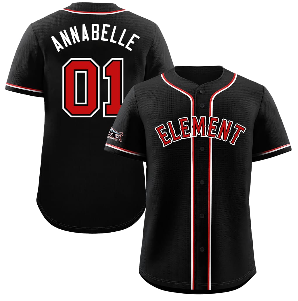 Customer photo review of Custom Black Red-White Classic Style Authentic Baseball Jersey