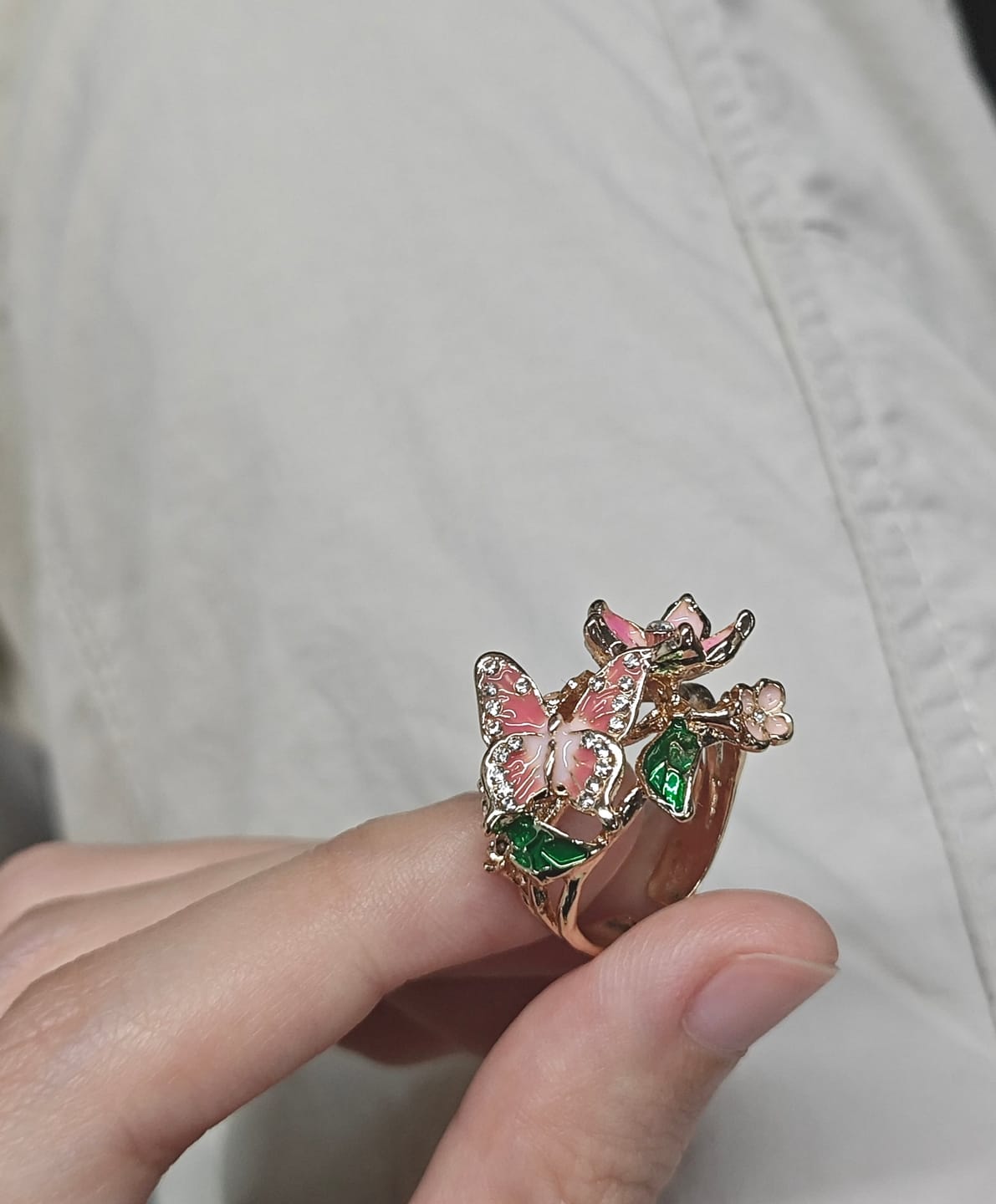 Customer photo review of FREE Today: Whispering Blossoms Butterfly Ring