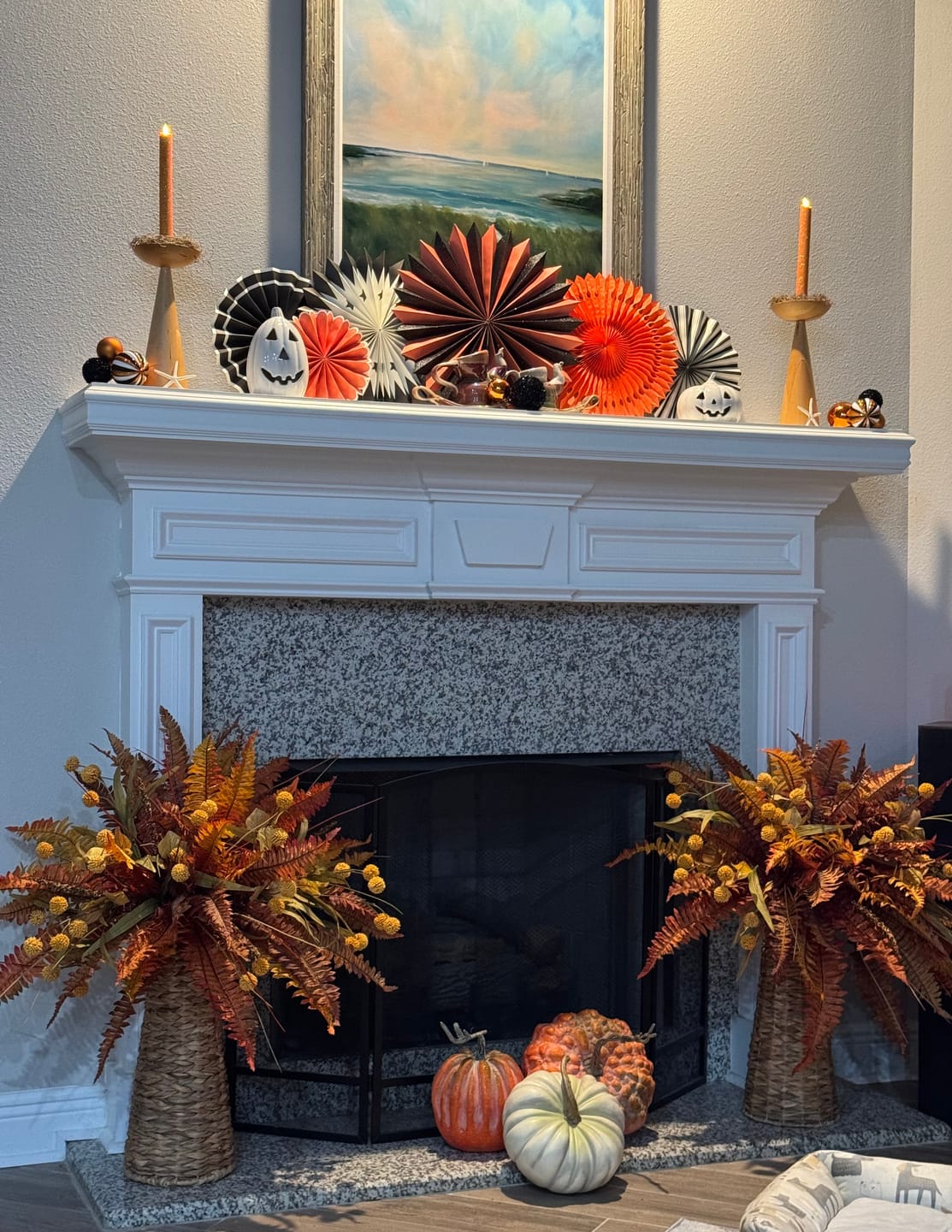 Customer photo review of White Ceramic Pumpkin Jack-O’-Lantern | Wide