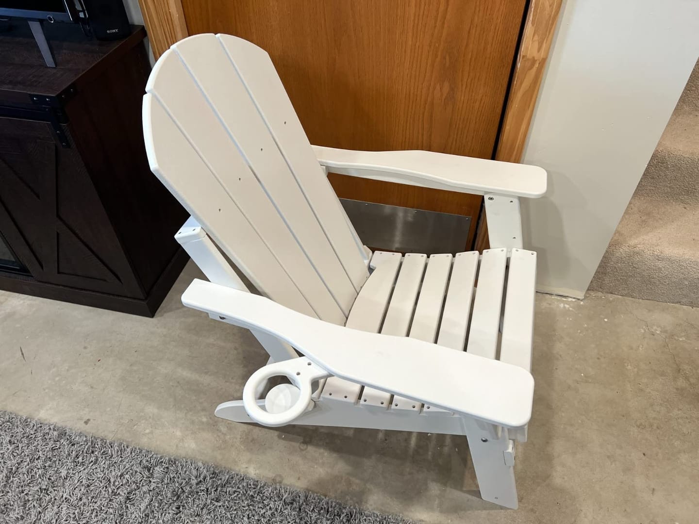 Customer photo review of Sleek Space Adirondack Folding Chair - White