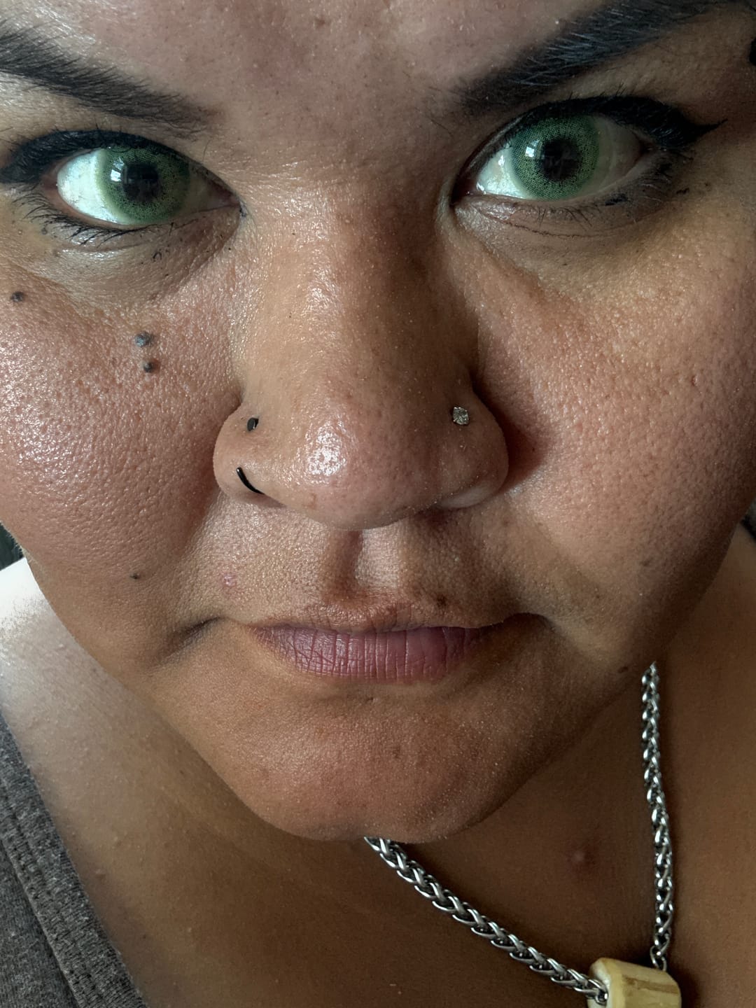 Customer photo review of Ocean Green Prescription Colored Contact Lenses