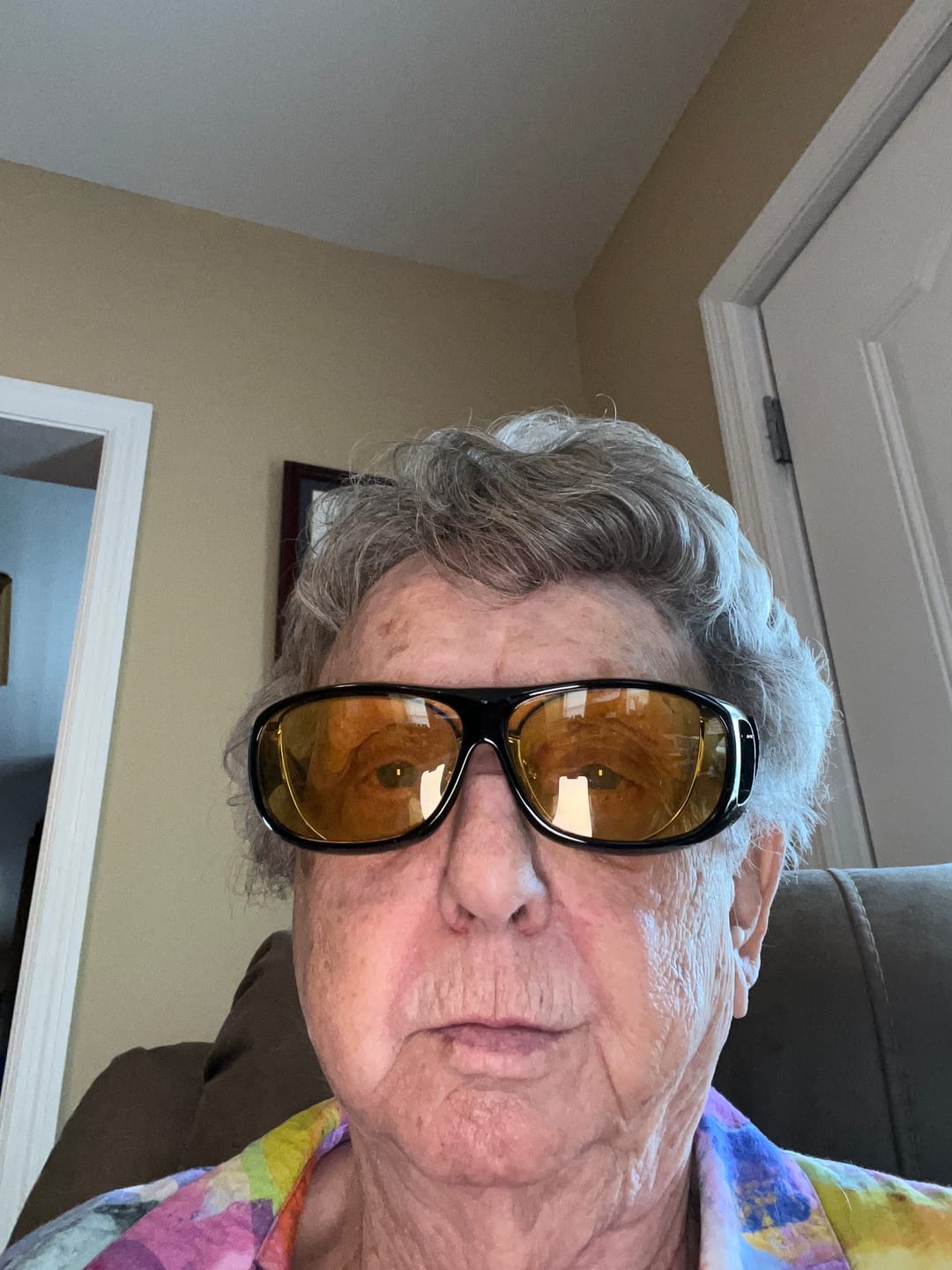 Customer photo review of Headlight Glasses with Polarized LED GlareCut Technology™ (Fit Over Glasses)