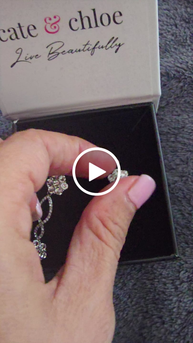 Customer video review of Jessica 18k White Gold Plated Dangle Earrings with Swarovski Crystals