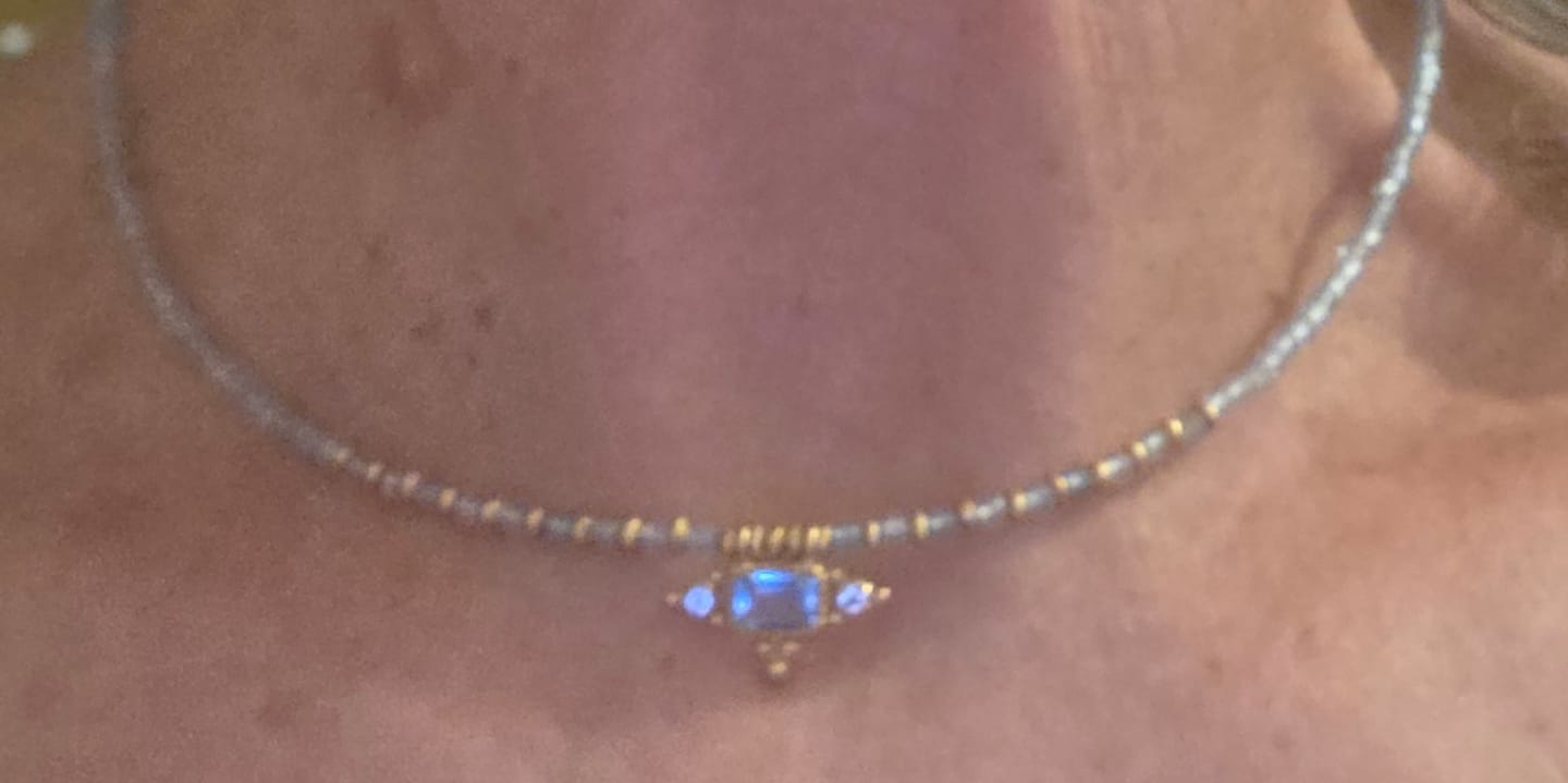Customer photo review of כוכב השקט - שרשרת חרוזי אקוומרין עם תליון כוכב