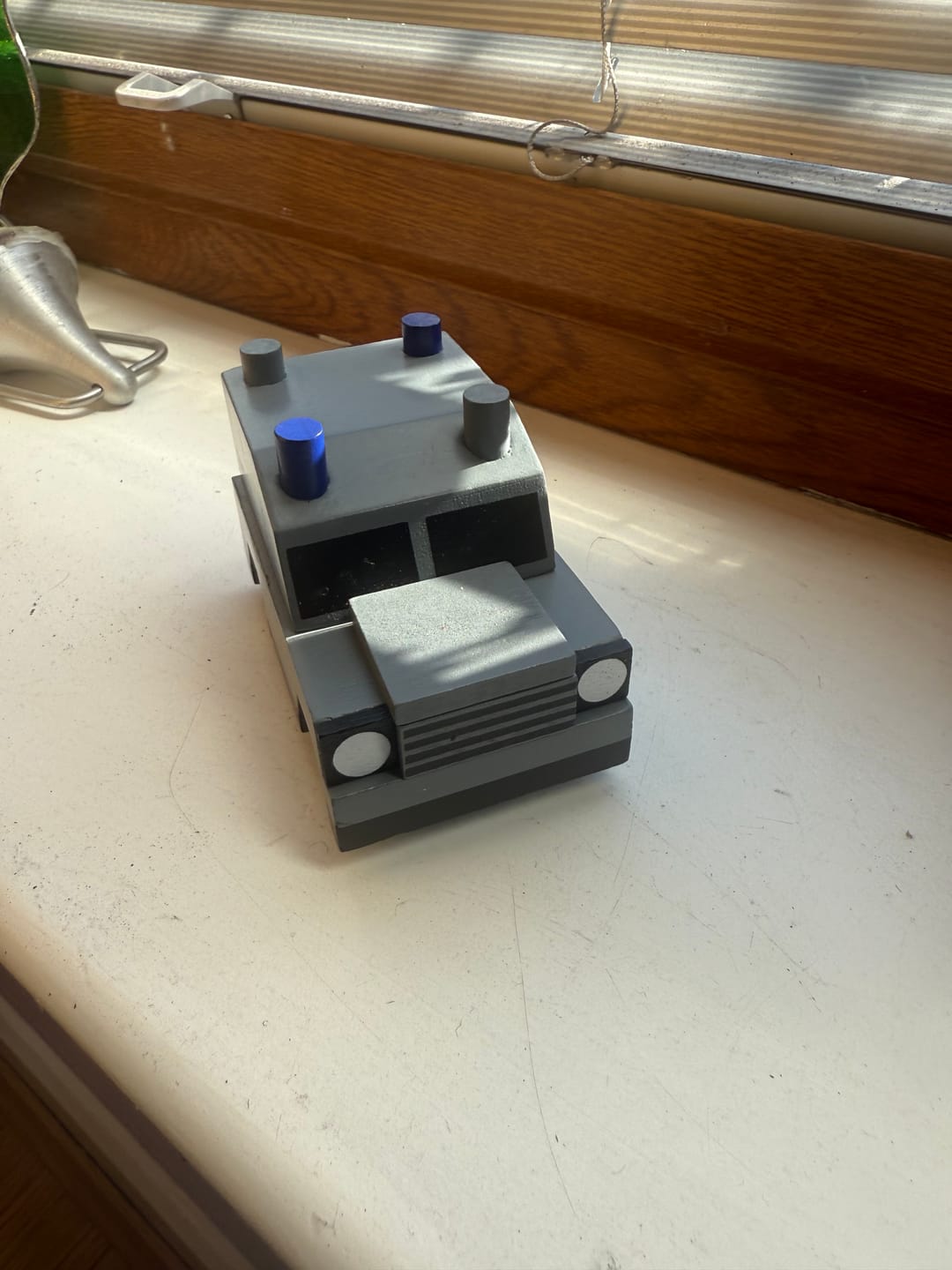 Customer photo review of The Wee grey Police Van Model | Cowfield Design