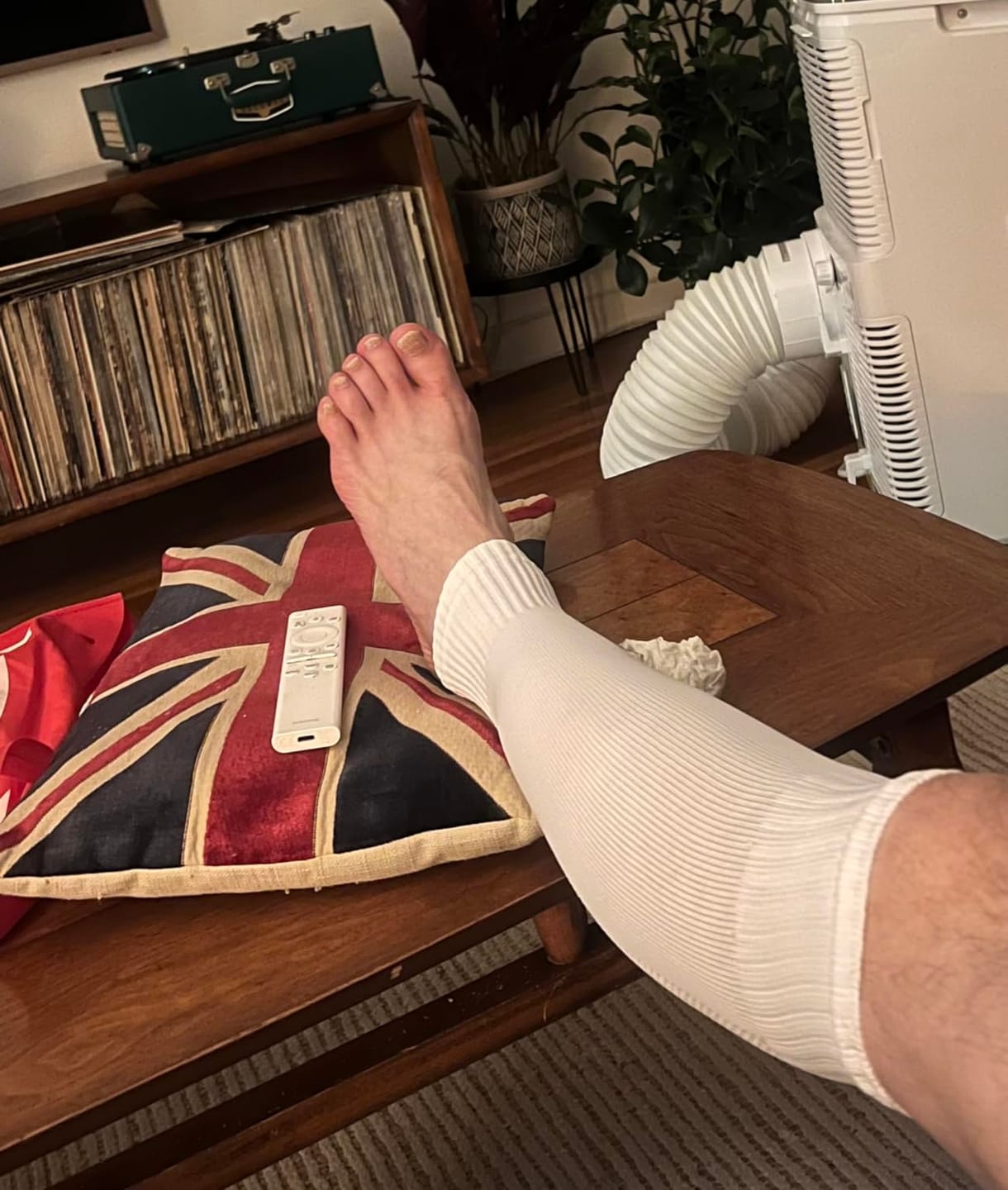 Customer photo review of The Grip Sock Dual Pack Leg Sleeve Bundle