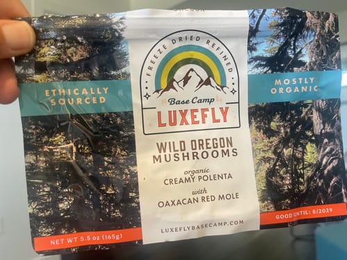 Customer photo review of Wild Oregon Mushrooms and Creamy Polenta with red Oaxacan mole