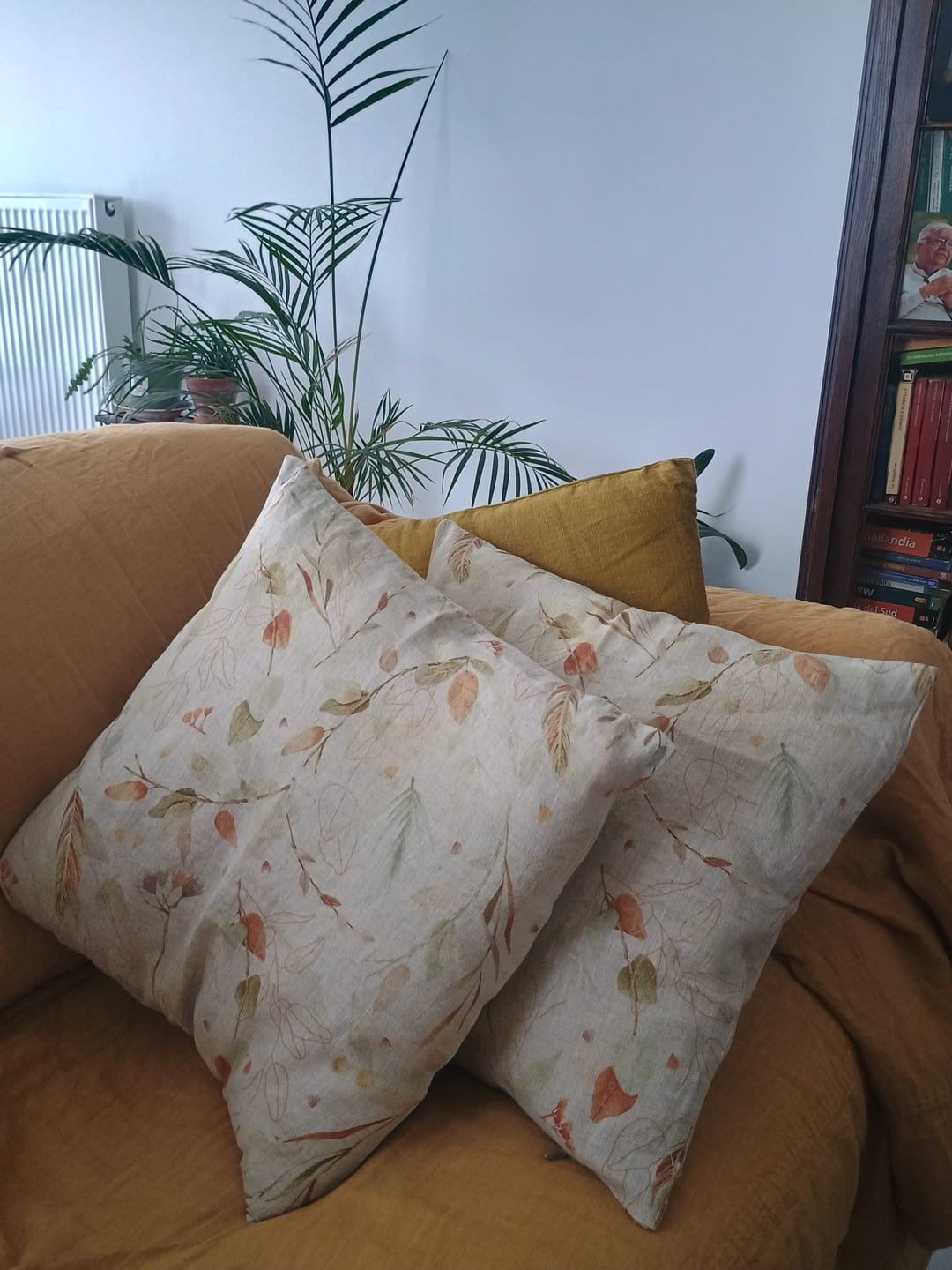 Customer photo review of Leaves on Natural Linen Cushion Cover