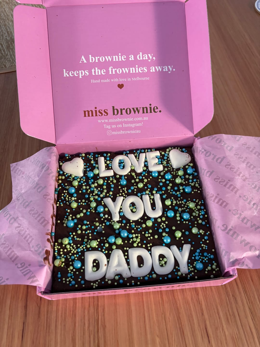 Customer photo review of Mini Custom Love Brownie