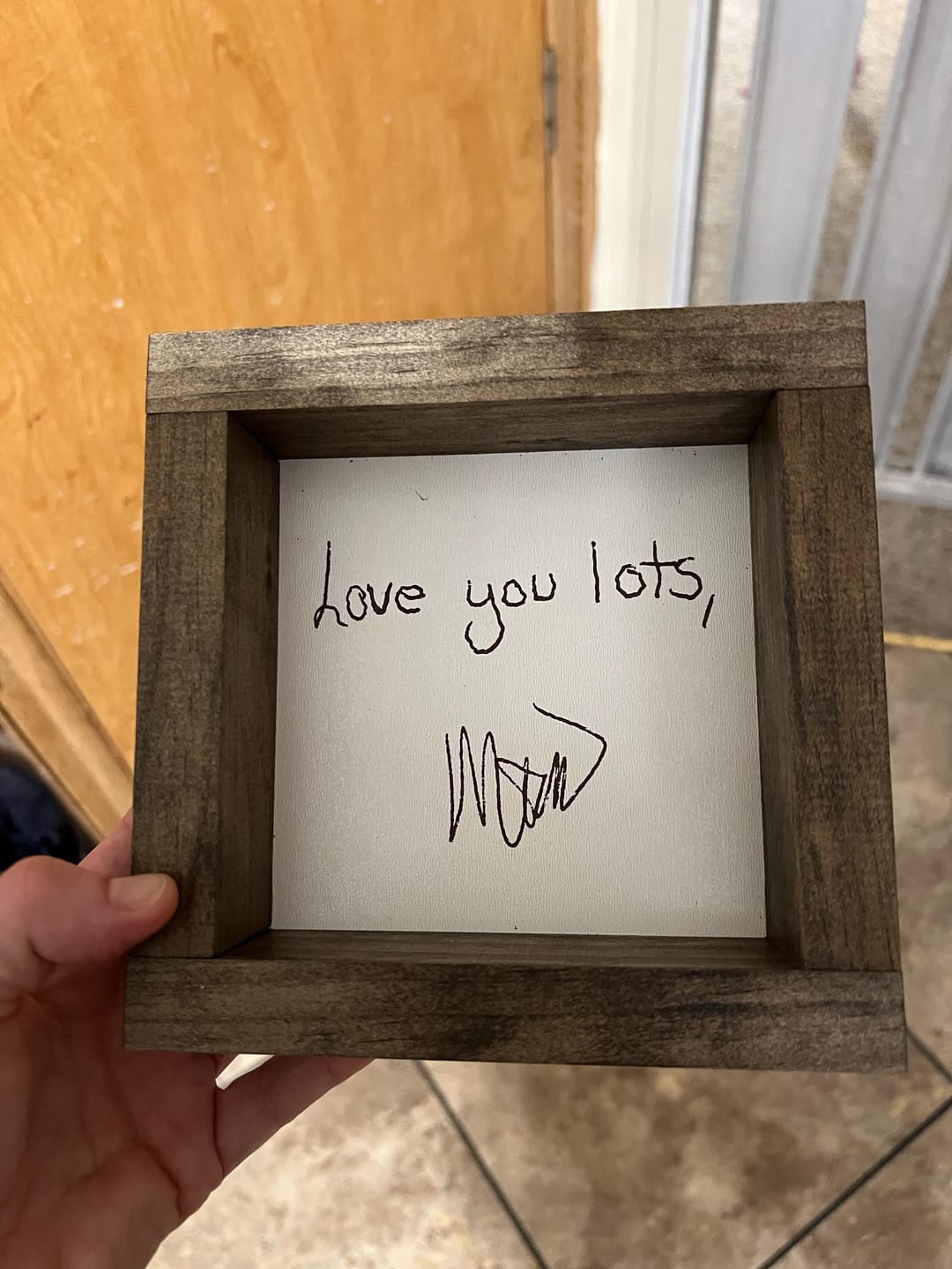 Customer photo review of Custom Handwriting Sign - Memorial Keepsake