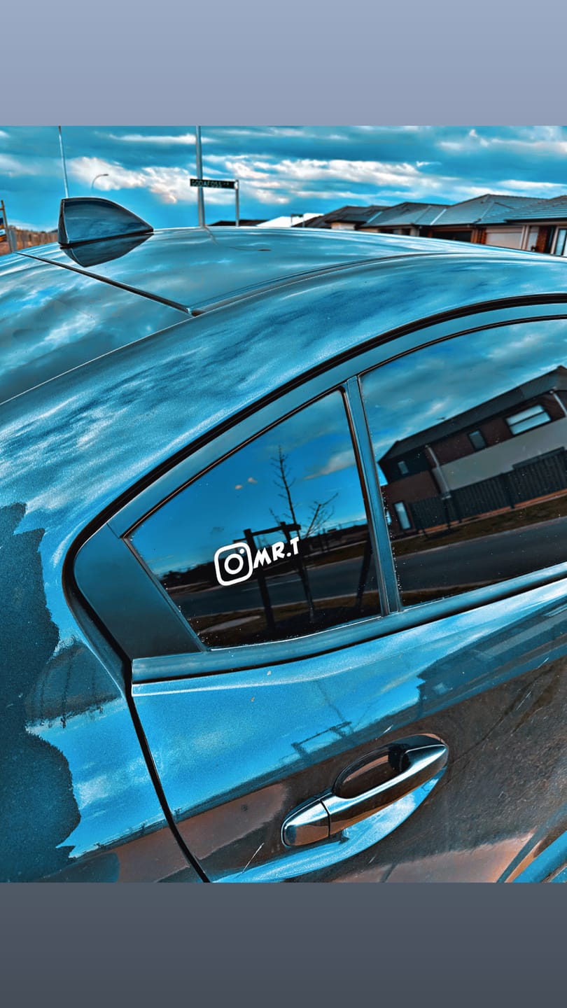 Customer photo review of Custom Instagram Name Sticker