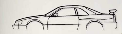 Customer photo review of Nissan Skyline R34 GTR Metal Car Wall Silhouette