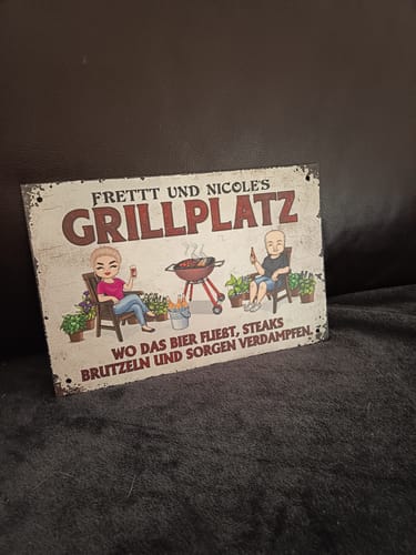 Customer photo review of Mein Grillplatz - Personalisiertes Gartenschild
