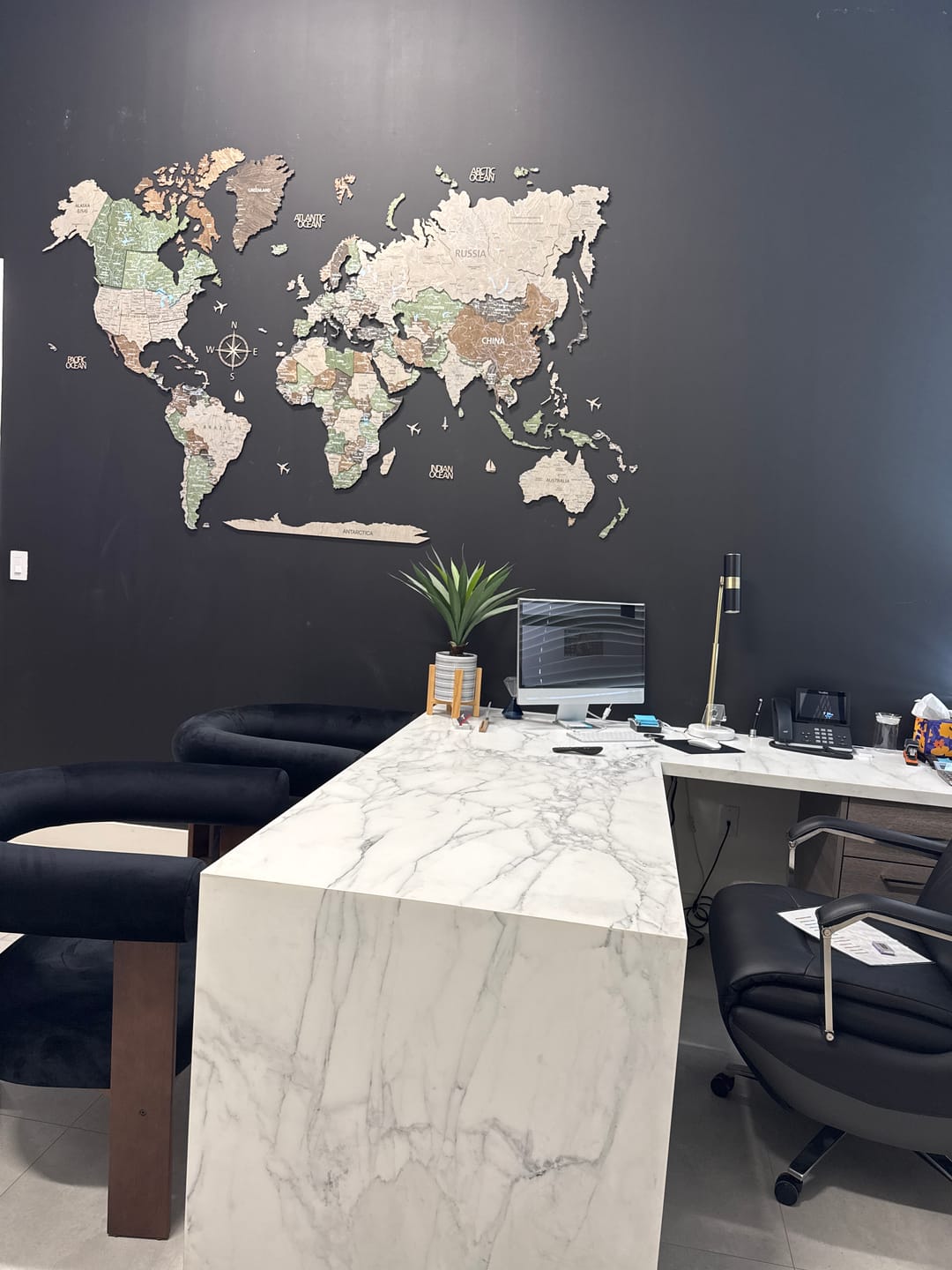 Customer photo review of Wood World Map -Light Rustic