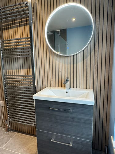 Customer photo review of Nuie Mensa Inset Frame Led Mirror 600mm - Chrome