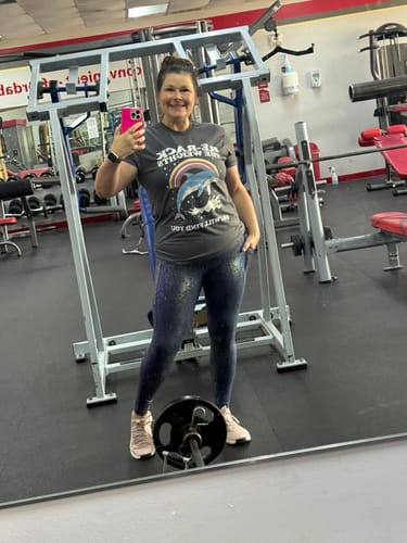 Customer photo review of Re-Rack the Weights T-Shirt