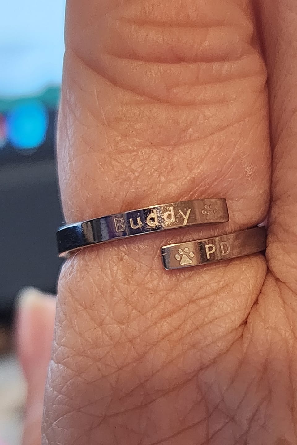 Customer photo review of Custom Pet Name Ring