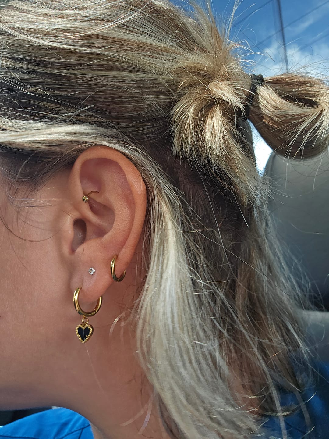 Customer photo review of 'Tainted Hearts' Hoop Earrings