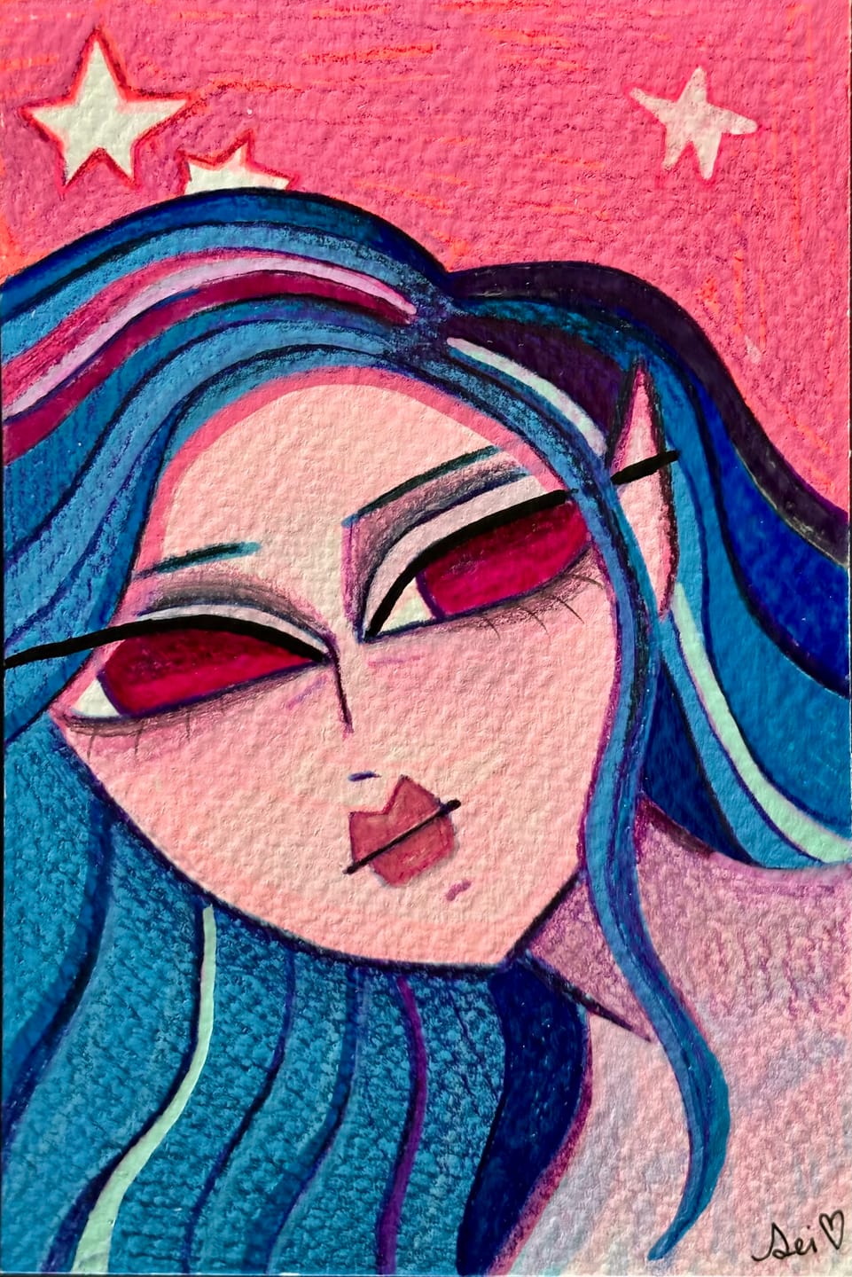 Customer photo review of pink and blue lady