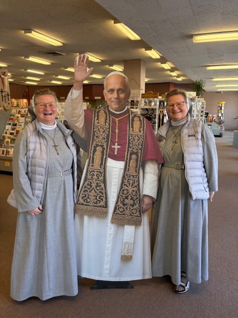 Customer photo review of Pope Leo XIV 6 Life Size/Mini Sized Cardboard Cutouts