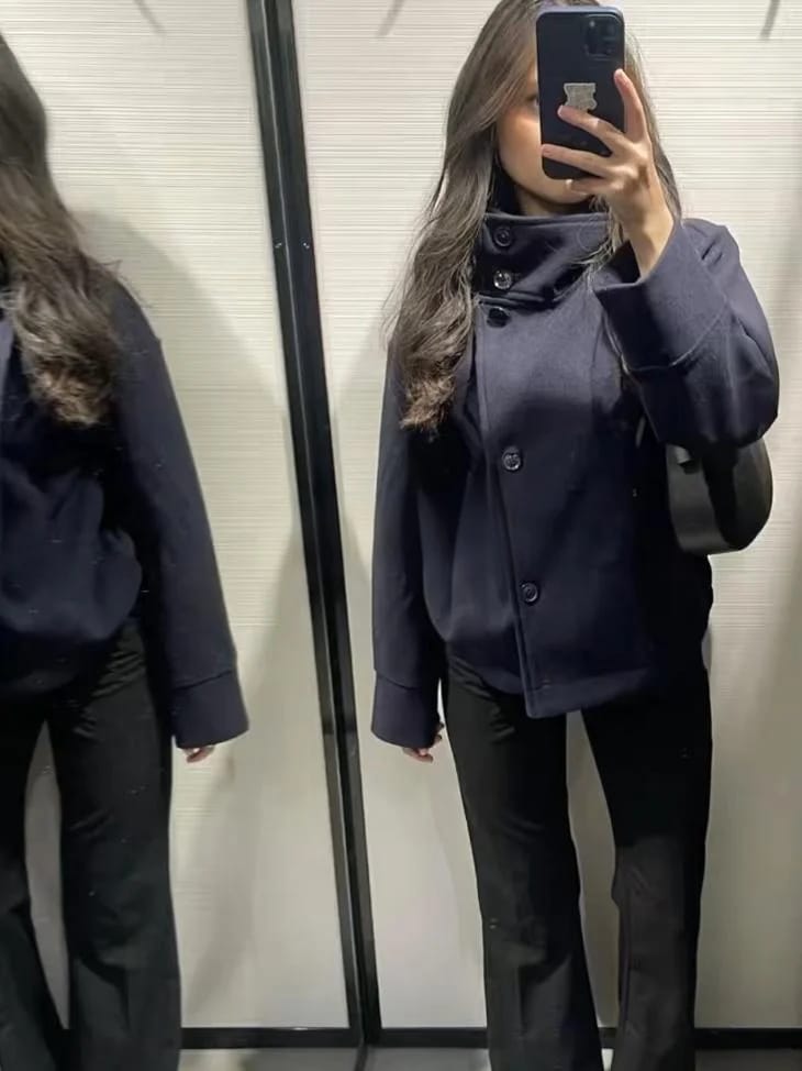 Customer photo review of Rosalia Elegant Jacket with Stand Collar