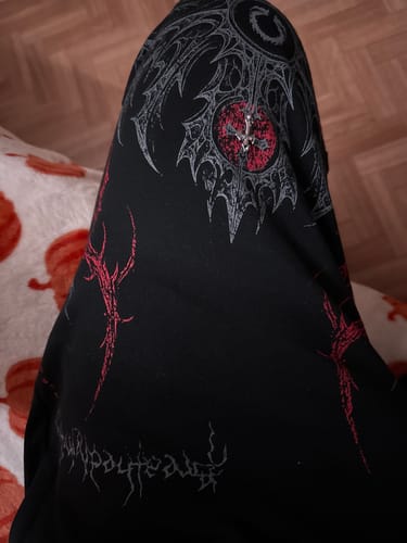 Customer photo review of Blood Oath Uncuffed luxury sweatpants [NIGHTMARE]