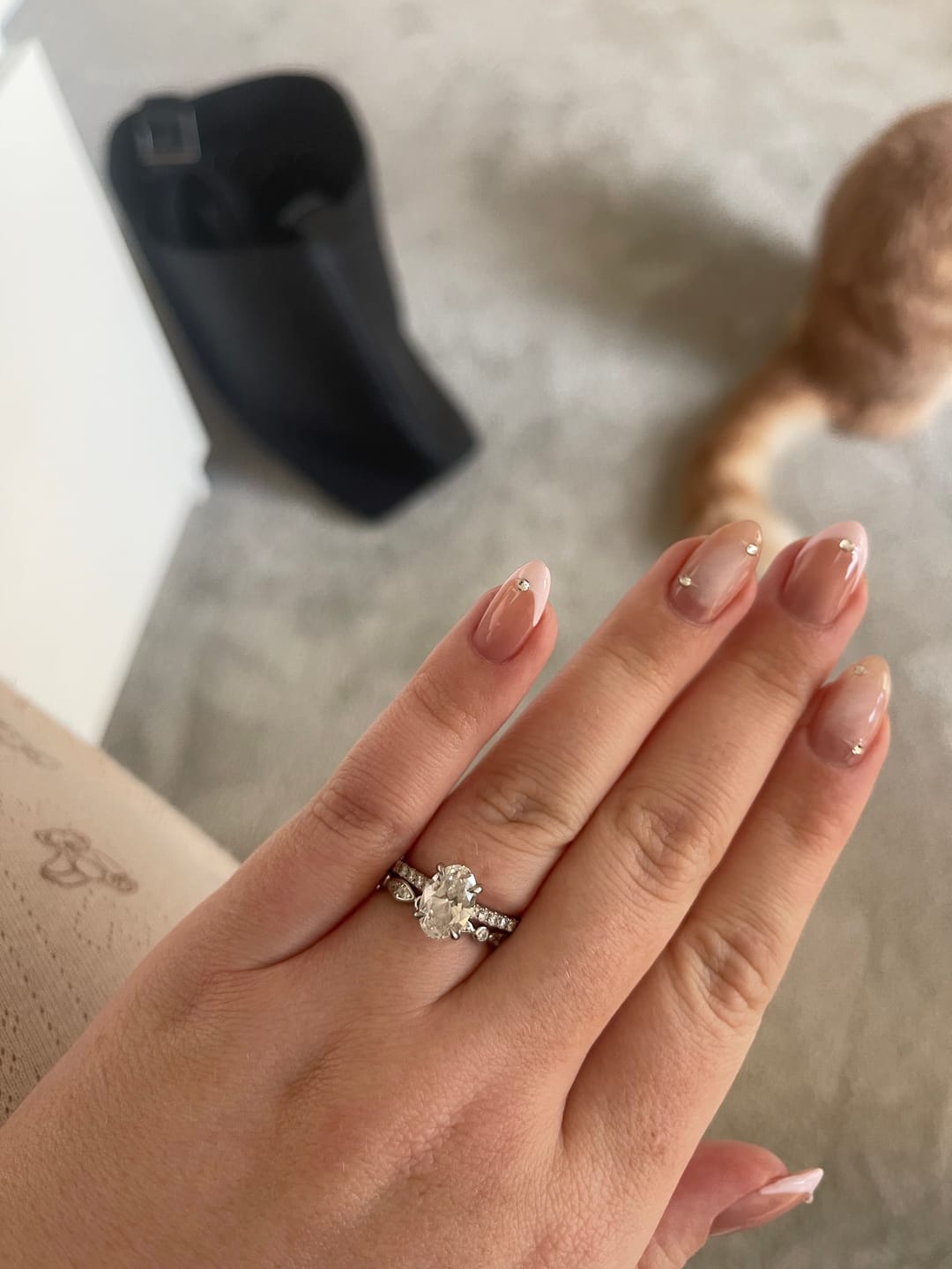 Customer photo review of Sapphire Marquise Stacker Ring
