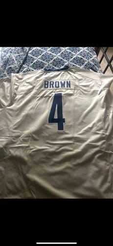Customer photo review of Custom White Royal Personalized Graffiti Line Design Authentic Football Jersey