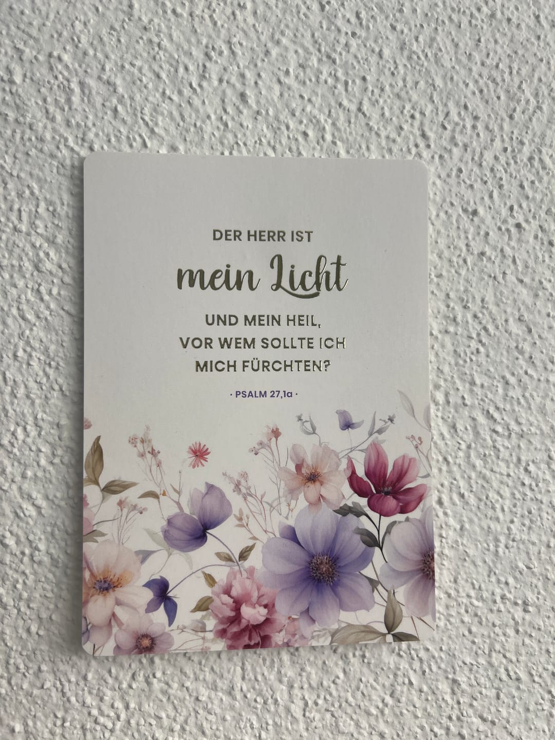 Customer photo review of Karte "mein Licht" · Blumen · Serie Psalmen