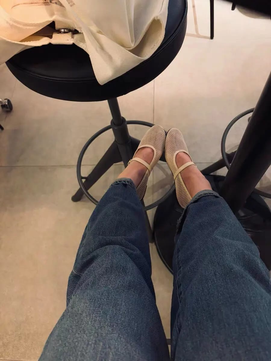 Customer photo review of Rebecca Mesh Ballet Flats
