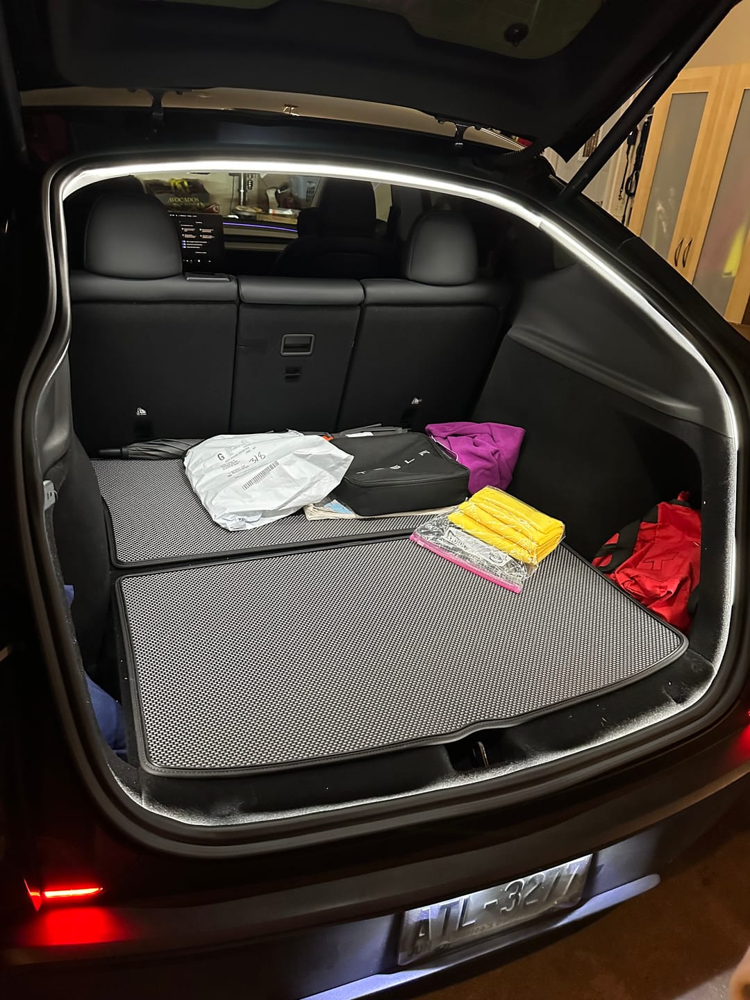 Customer photo review of Dual-Mode Trunk LED Strip for Model Y – Warm & Cool White (3000K & 6000K)