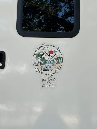 Customer photo review of Adventure Awaits - Personalized Decal, Gift For Camping Lovers