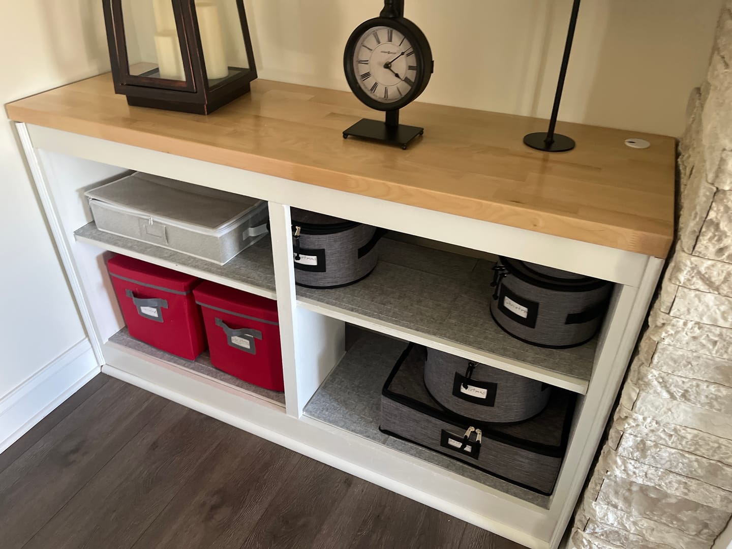 Customer photo review of 56-inch Hardwood Garage Workbench Top