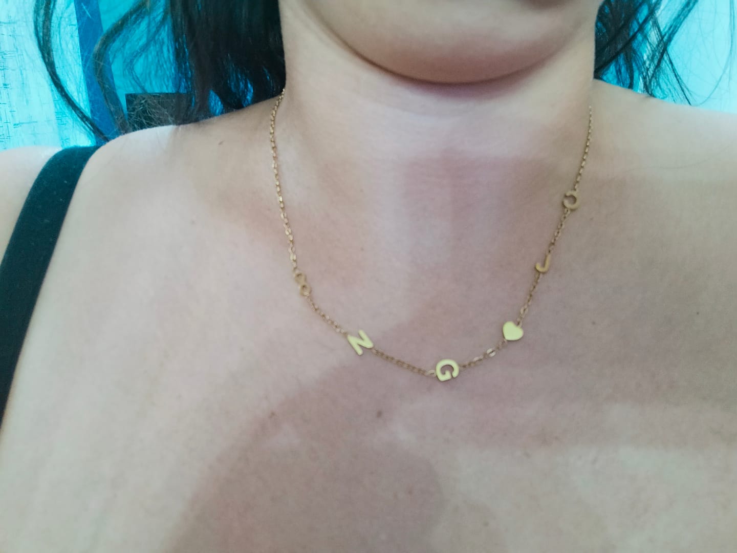 Customer photo review of Collana Personalizzata con Iniziali Laterali