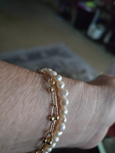 Customer photo review of 14K 18K Gold Antique Twist Round Ball Bracelet