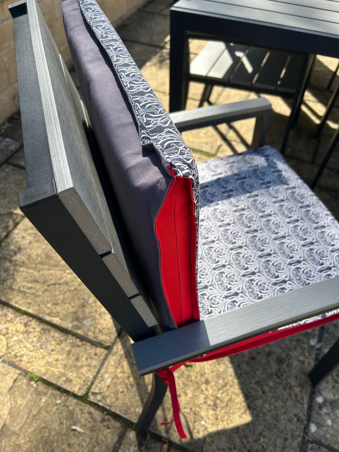 Customer photo review of Abstract White Patterns Cotton Canvas Fabric