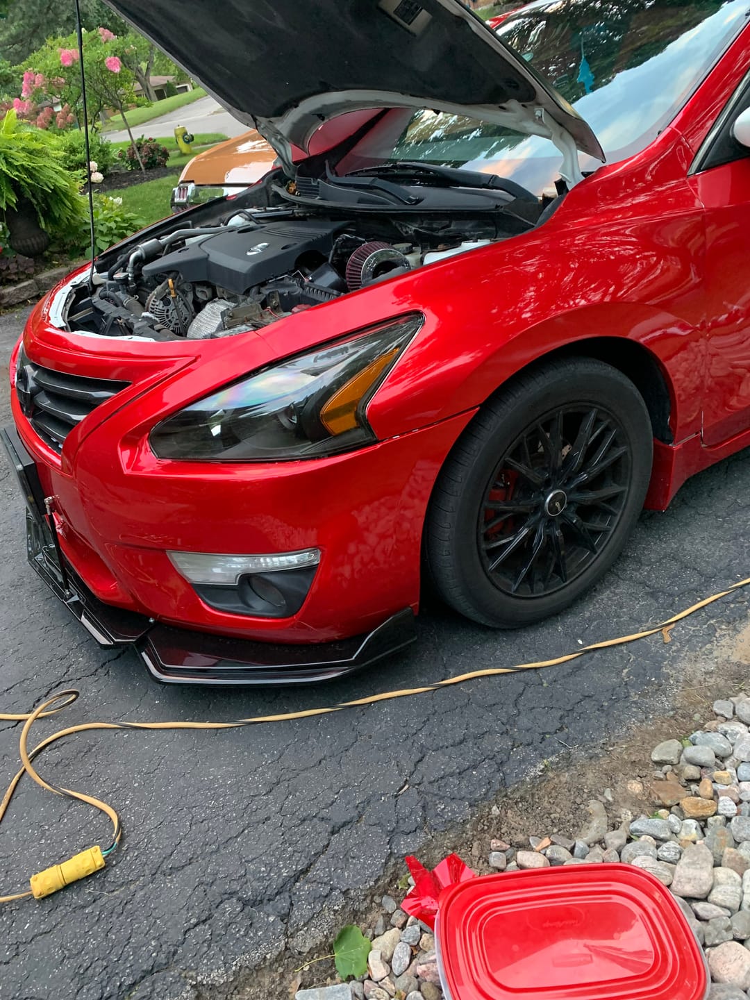 Customer photo review of Glossy Metallic Vampire Red Vinyl Wrap