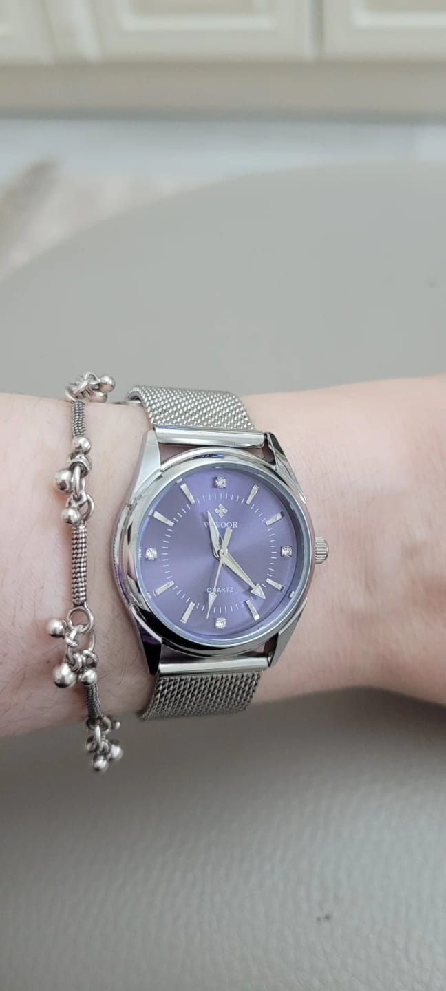 Customer photo review of Gold-Tone Dress Watch Diamond Dial — Gold | KIMLUD