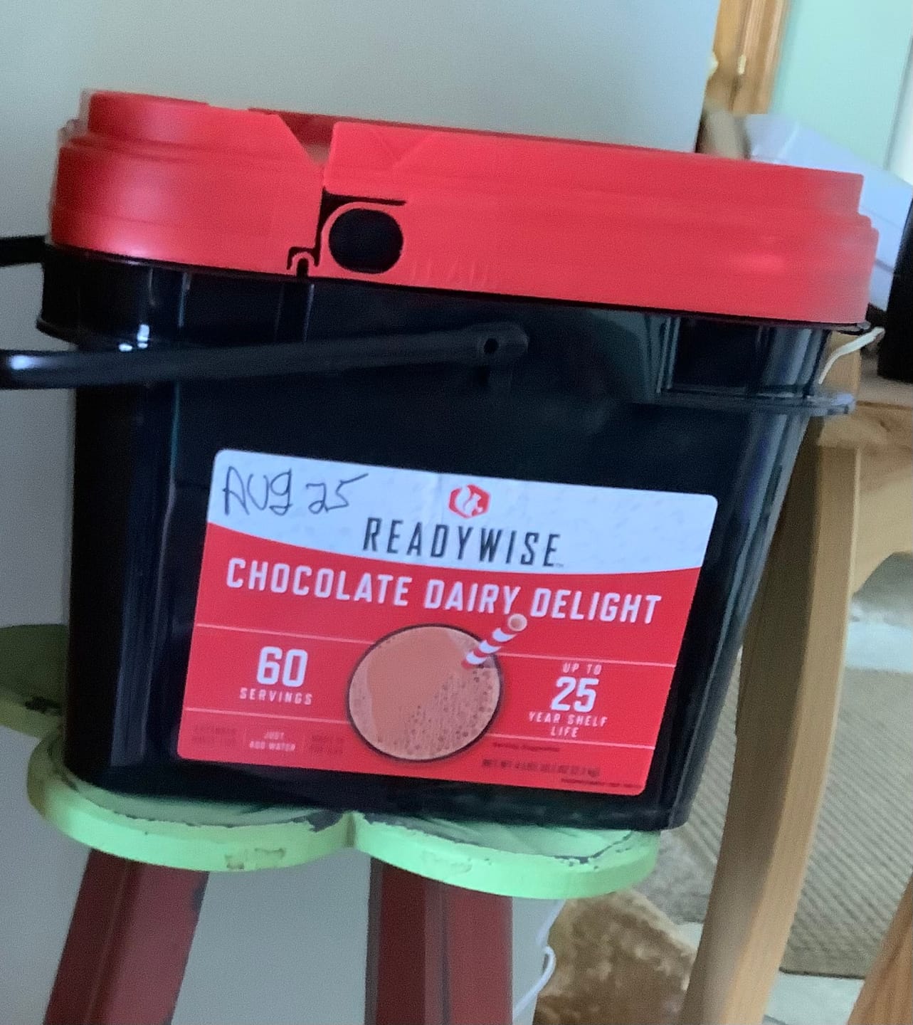 Customer photo review of Chocolate Milk Bucket - 60 Servings