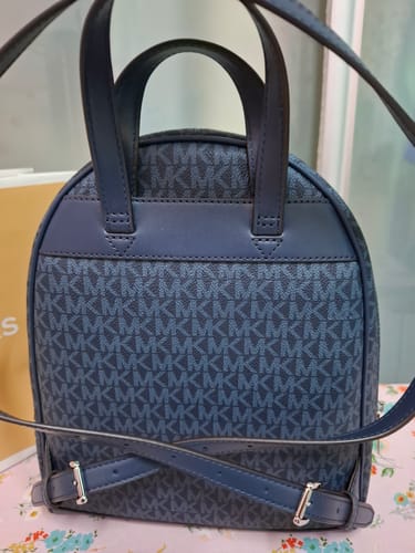 Customer photo review of Michael Kors Rhea Medium Signature Logo Backpack In Admiral 35S5SRAB2B
