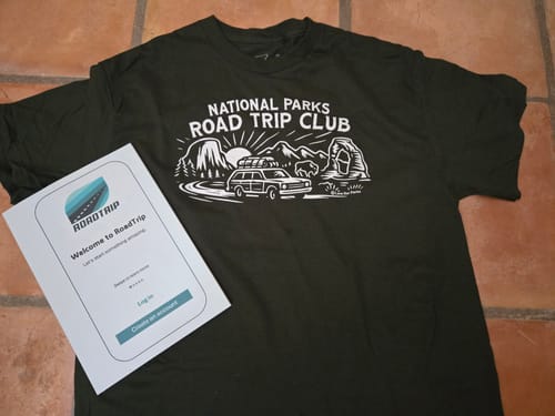 Customer photo review of National Parks Road Trip Club Tee