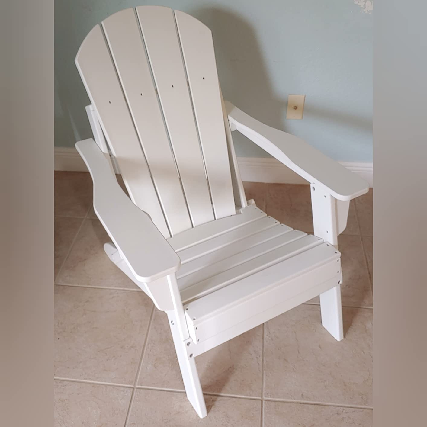 Customer photo review of Sleek Space Adirondack Folding Chair - White