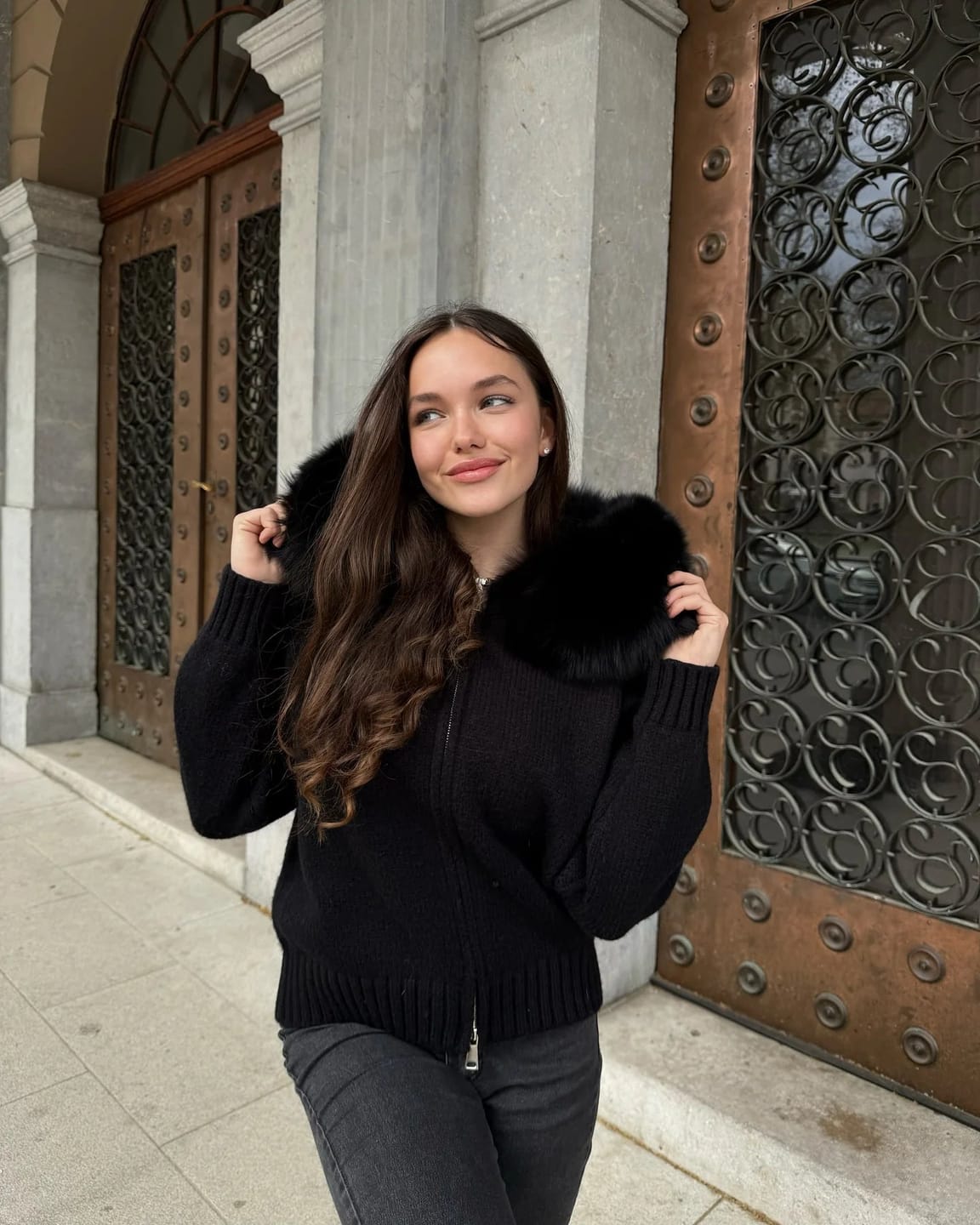 Customer photo review of Alison faux fur Jacket