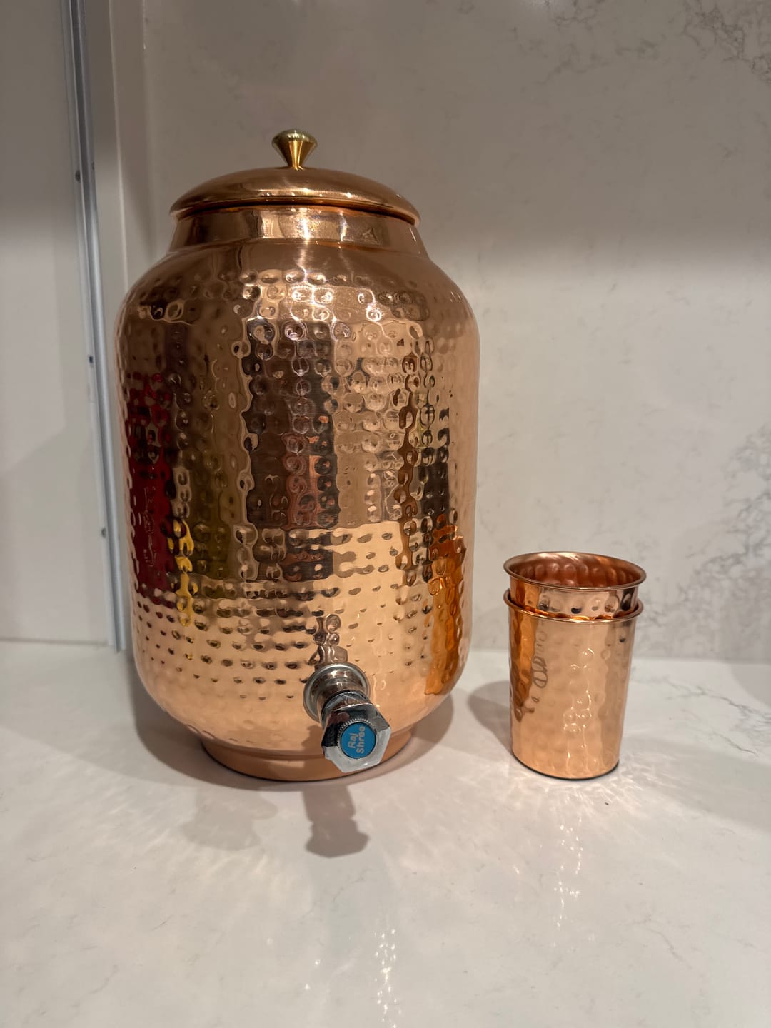 Customer photo review of Hammered Copper Water Container / Dispenser