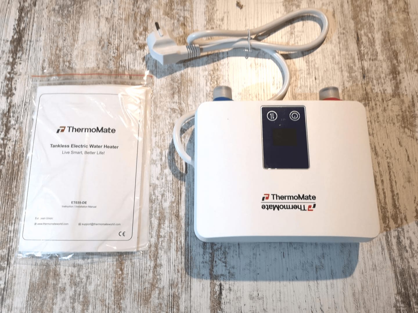 Customer photo review of Mini Tankloser elektrischer Durchlauferhitzer mit Stecker – 3,5 kW